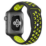 Sport Plus Silicone Band Strap for Apple Watch 38mm / 40mm / 41mm - Black (Yellow)